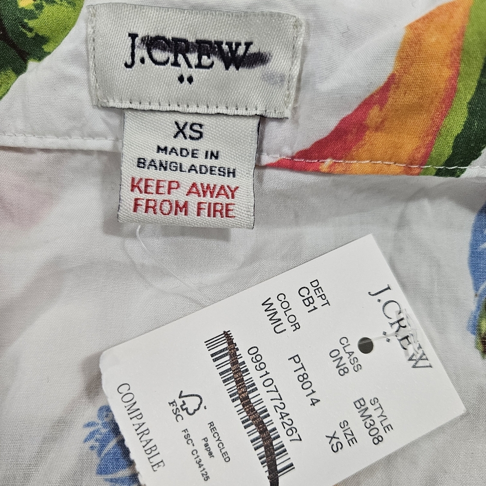 NWT J.Crew Factory Short-sleeve Cotton Short Pajama Top Size XS - Picture 3 of 5